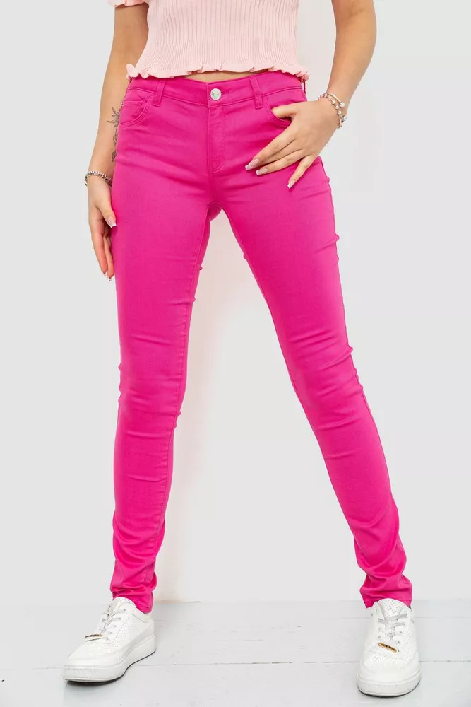 Купити Штани жіночі однотонні, колір рожевий, 244R089 оптом - Фото №1