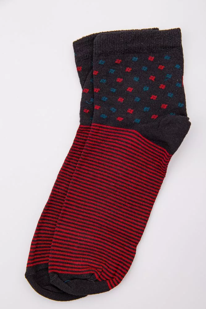 Купить Женские носки, средней длины, красно-черного цвета, 167R777 - Фото №1