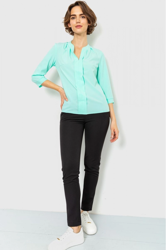 Купити Блуза класична, колір м'ятний, 230R152 - Фото №1