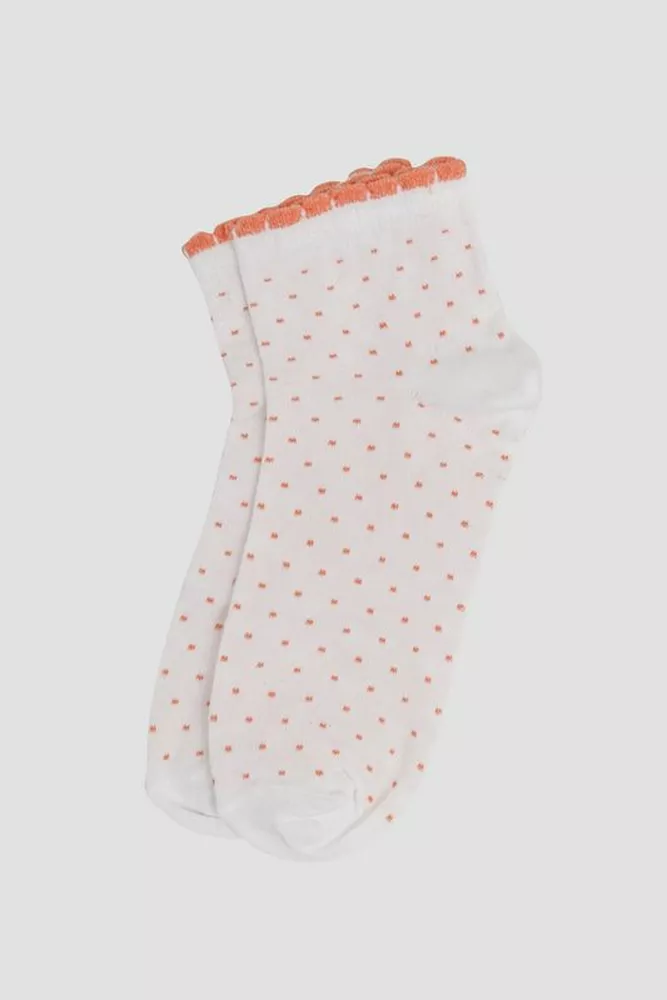 Купити Шкарпетки жіночі, колір біло-персиковий, 167R777 оптом - Фото №1