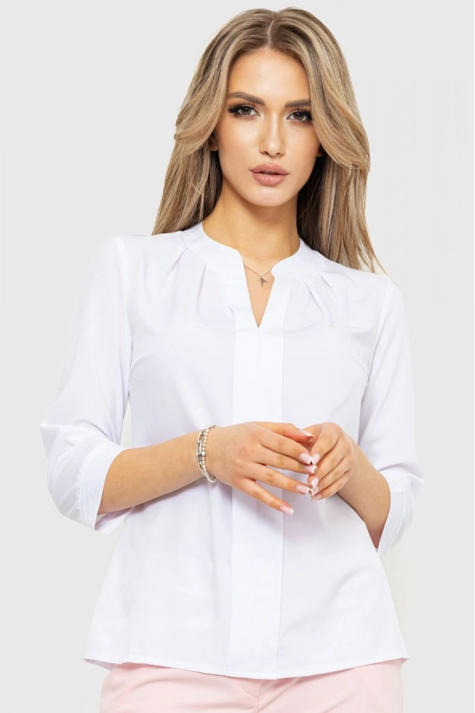 Купити Блуза класична, колір білий, 230R152 оптом - Фото №1