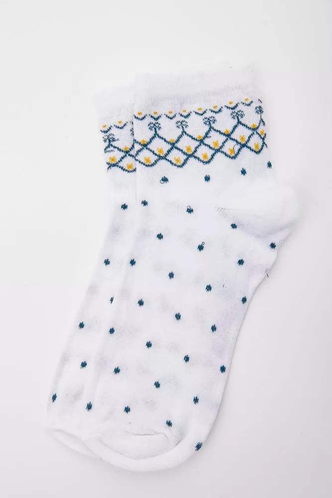 Купити Жіночі шкарпетки, середньої довжини, білого кольору, 167R777 - Фото №1
