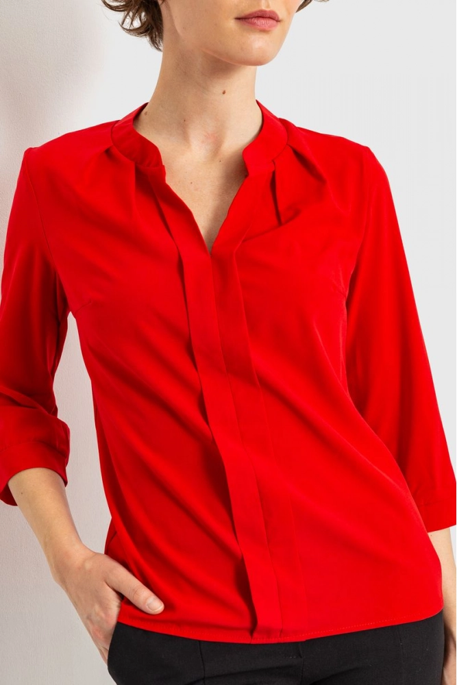 Купить Блуза классическая, цвет красный, 230R152 - Фото №1