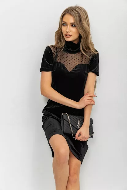 Платье женское велюровое в черном цвете Модель: Цвет: черный – Mark Formelle