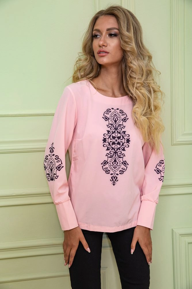Купити Блуза жіноча з орнаментом колір Рожевий 172R1290 - Фото №1