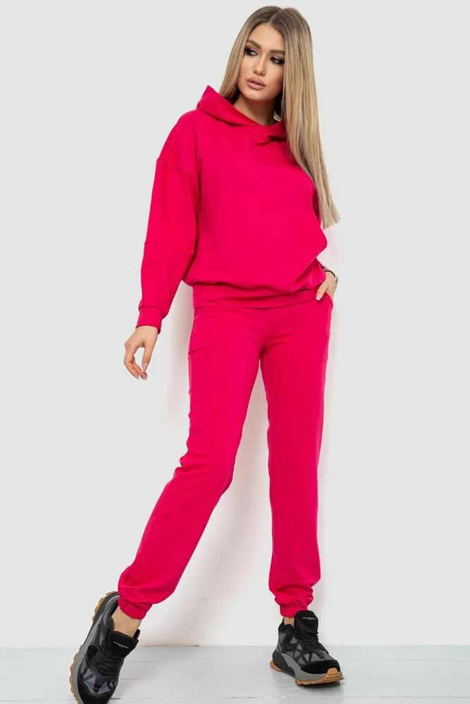 Купить Спорт костюм женский с капюшоном, цвет розовый, 226R1284 - Фото №1
