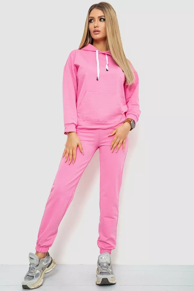 Купити Спорт костюм жіночий з капюшоном, колір світло-рожевий, 226R1284 оптом - Фото №1