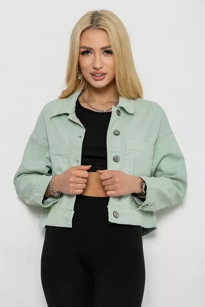 Куртка женская джинсовая, цвет мятный, 250R00321