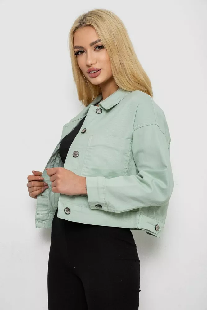 Купити Куртка жіноча джинсова, колір м'ятний, 250R00321 - Фото №3