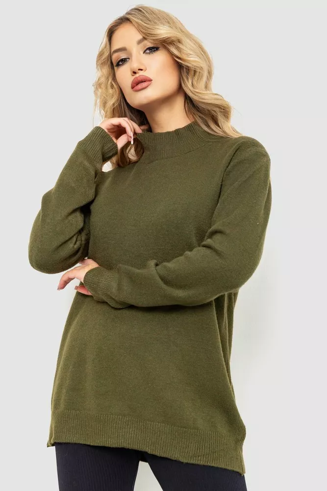 Купити Жіночий светр в'язаний, колір хакі, 204R179 оптом - Фото №1