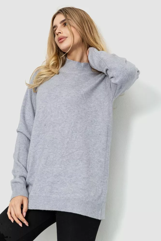 Купити Жіночий светр в'язаний, колір сірий, 204R179 оптом - Фото №1