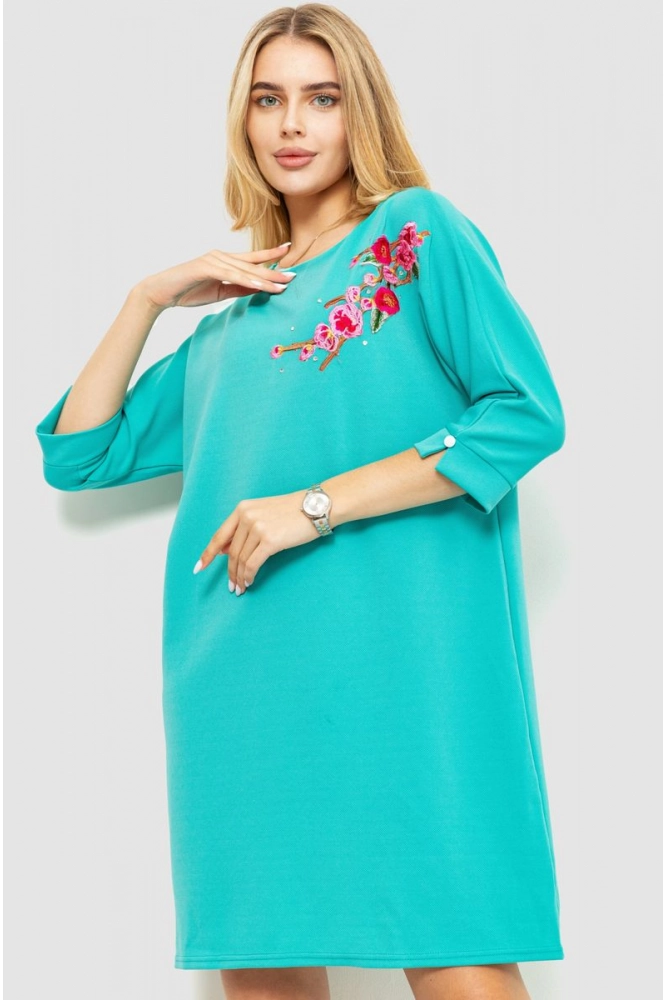 Купити Ошатне плаття  -уцінка, колір бірюзовий, 186R45-U - Фото №1