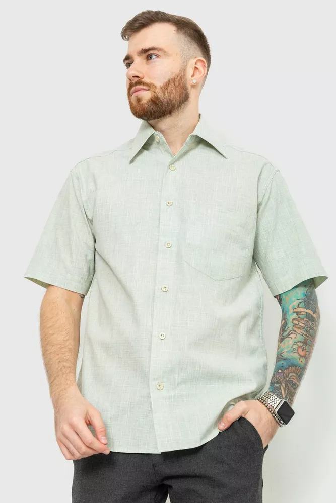 Купить Рубашка мужская, цвет светло-оливковый, 167R958 оптом - Фото №1