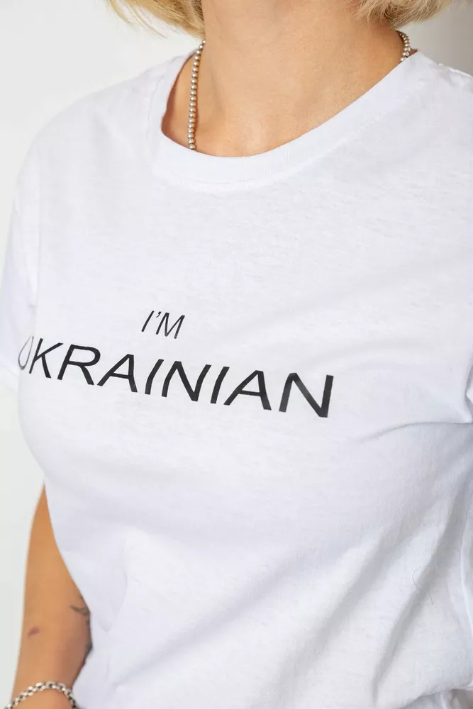 Купити Футболка жіноча з принтом, колір білий, 238R57383-1 - Фото №5