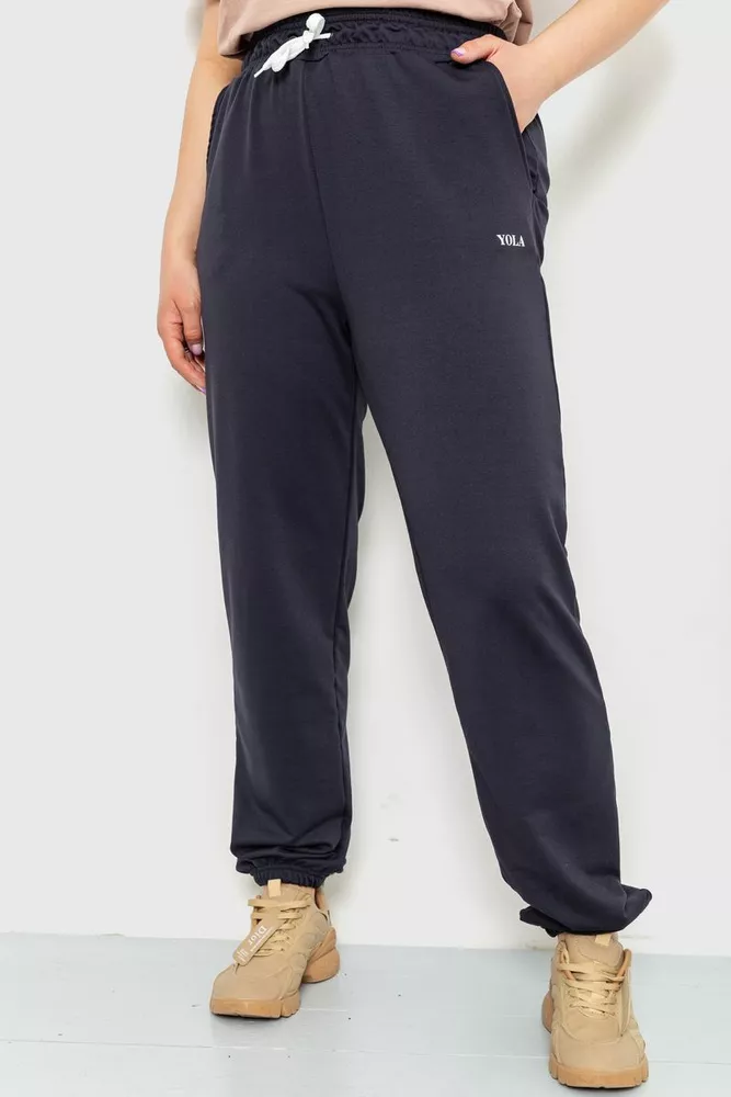 Купить Спорт штаны женские демисезонные, цвет темно-синий, 129R1488 - Фото №1