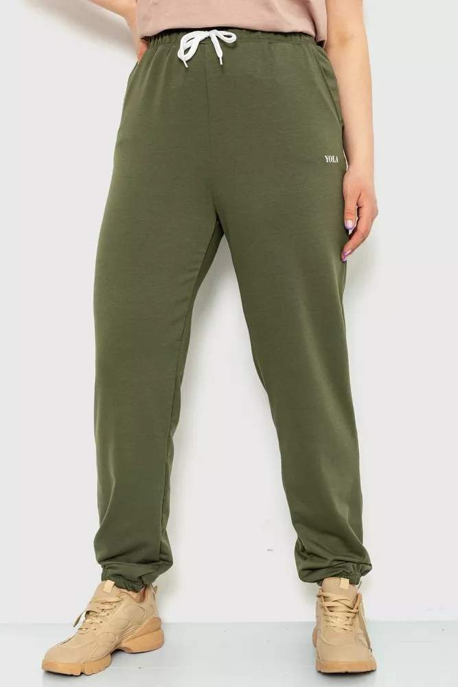 Купить Спорт штаны женские демисезонные, цвет хаки, 129R1488 - Фото №1