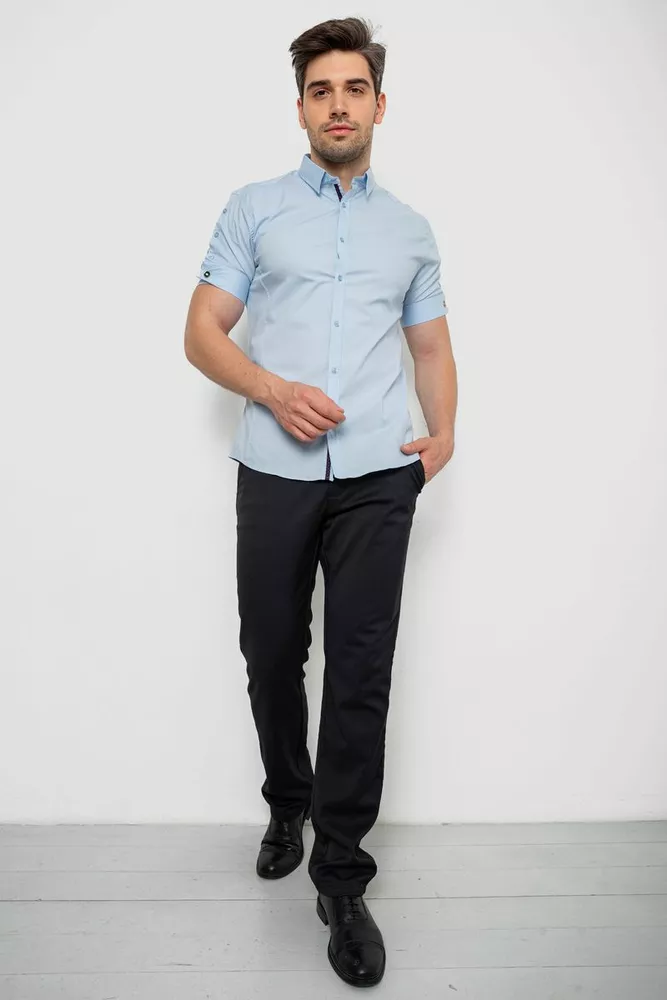 Купить Рубашка мужская однотонная, цвет голубой, 214R5003 - Фото №2