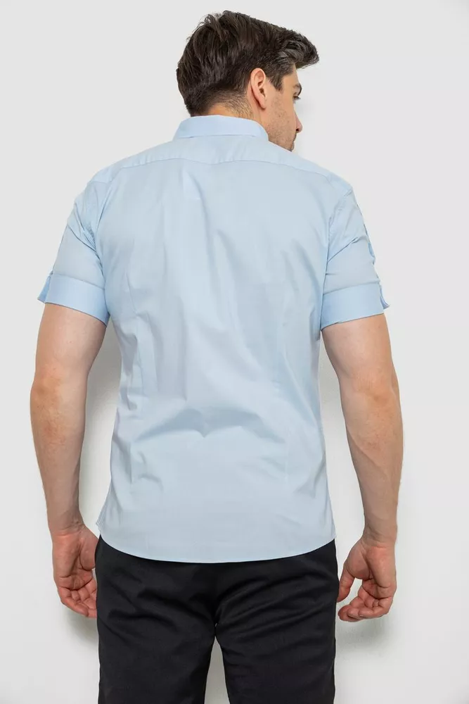 Купить Рубашка мужская однотонная, цвет голубой, 214R5003 - Фото №4