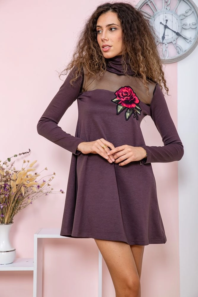 Купити Сукня, колір мокко, 167R125-1 - Фото №1