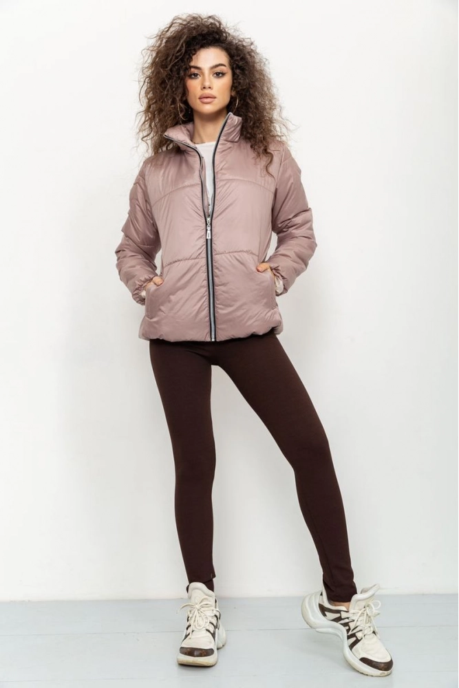 Купить Куртка зефирка  женская демисезонная, цвет мокко, 129R0441 - Фото №1