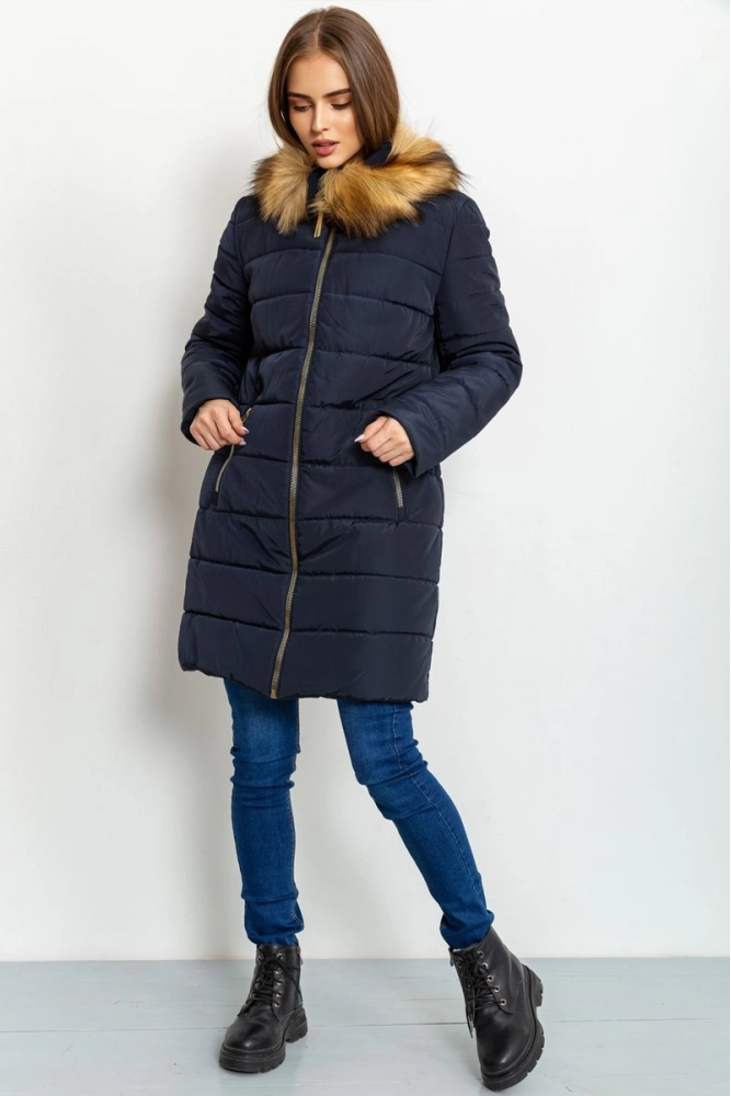 Купити Куртка жіноча зимова, колір темно-синій, 207RBB - Фото №1