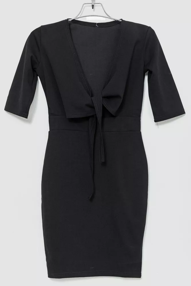 Купить Платье однотонное, цвет черный, 201R1292 - Фото №1