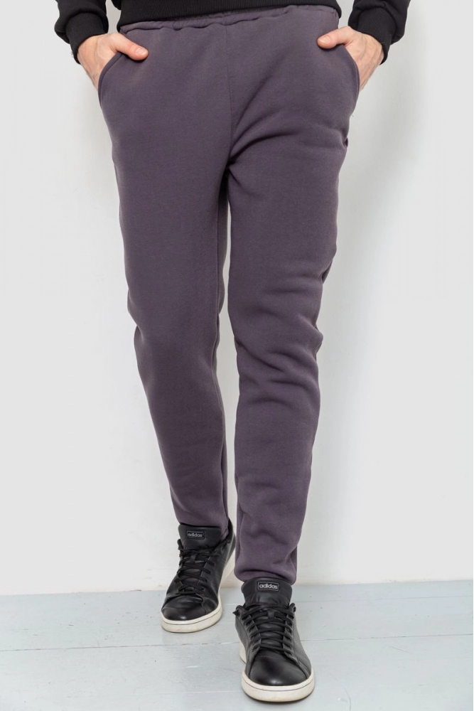 Купить Спорт штаны мужские на флисе, цвет темно-серый, 238R57101 - Фото №1