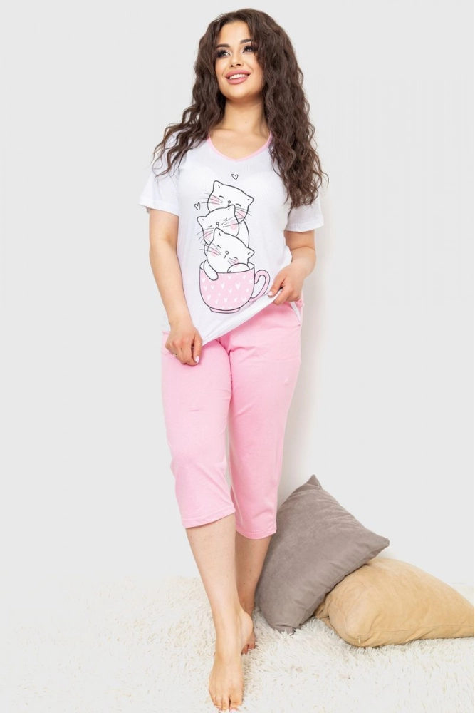 Купить Пижама женская  -уценка, цвет розово-белый, 231R067-U - Фото №1