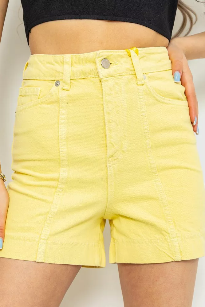 Купить Джинсовые шорты, цвет желтый, 214R245 - Фото №1
