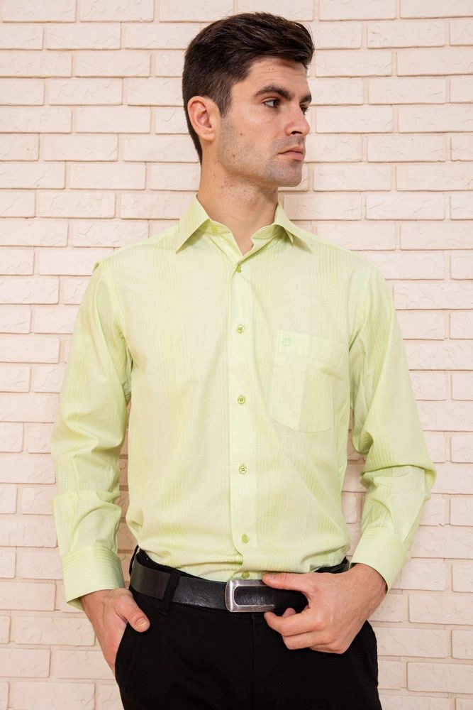 Купить Рубашка мужская, цвет салатовый, 113R287 - Фото №1