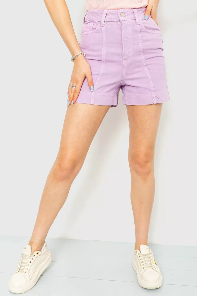 Купити Джинсові шорти жіночі, колір бузковий, 214R245 оптом - Фото №1