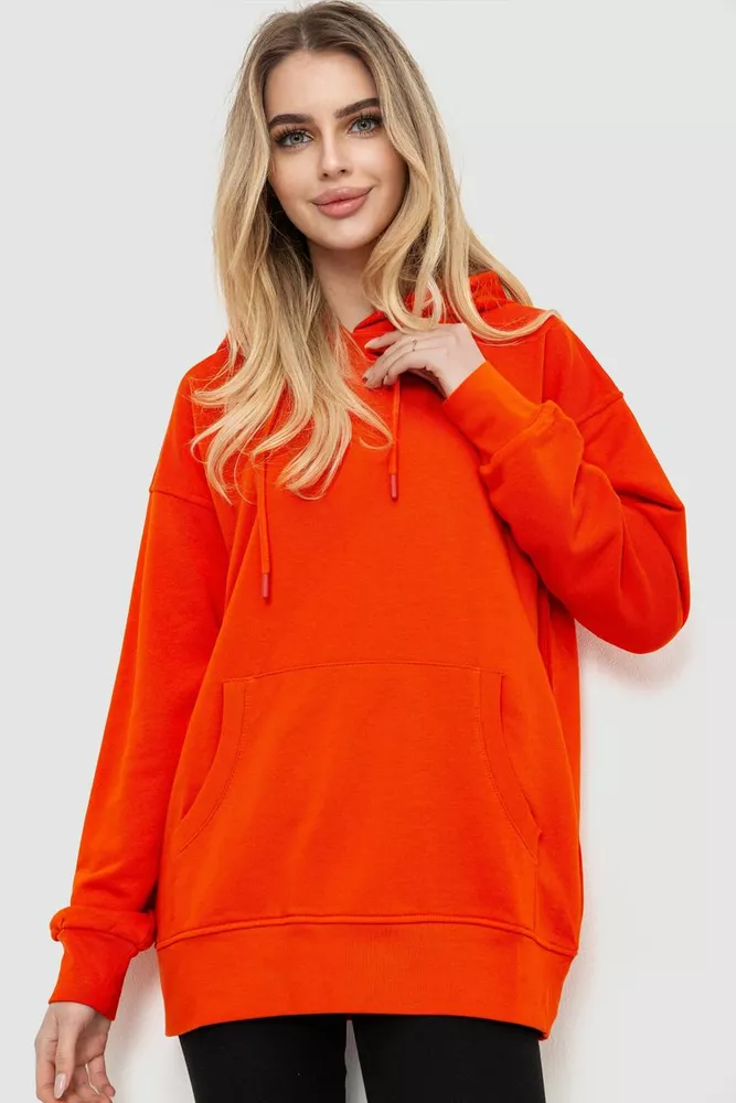 Купити Худі жіночий з капюшоном, колір помаранчевий, 243R08292 - Фото №1