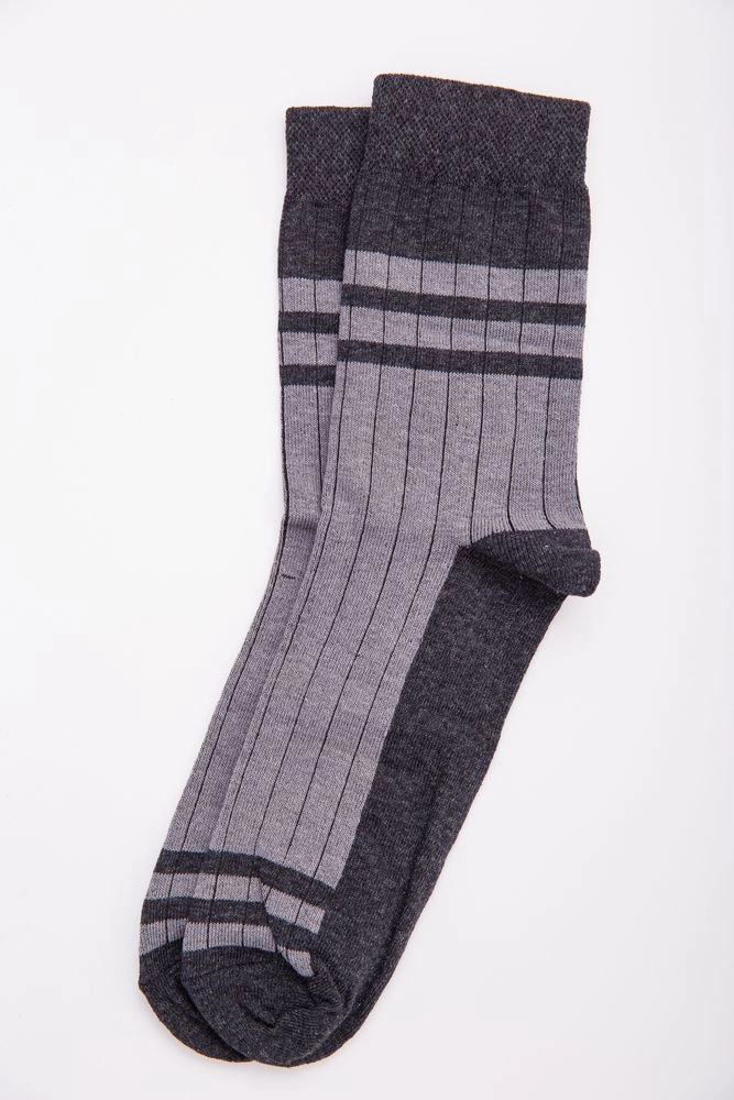 Купить Серые мужские носки средней высоты с принтом 131R137283 оптом - Фото №1