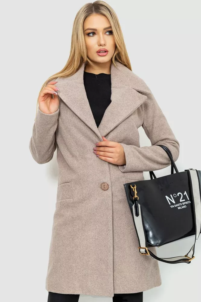 Купити Пальто жіноче, колір світло-бежевий, 186R356 - Фото №1