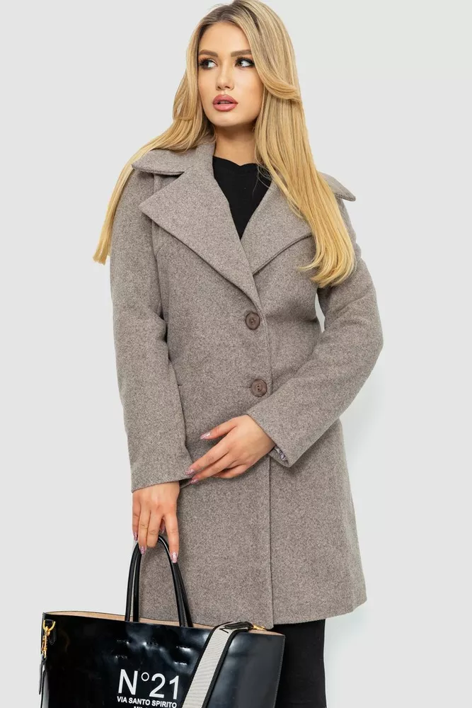 Купить Пальто женское, цвет серо-бежевый, 186R356 оптом - Фото №1