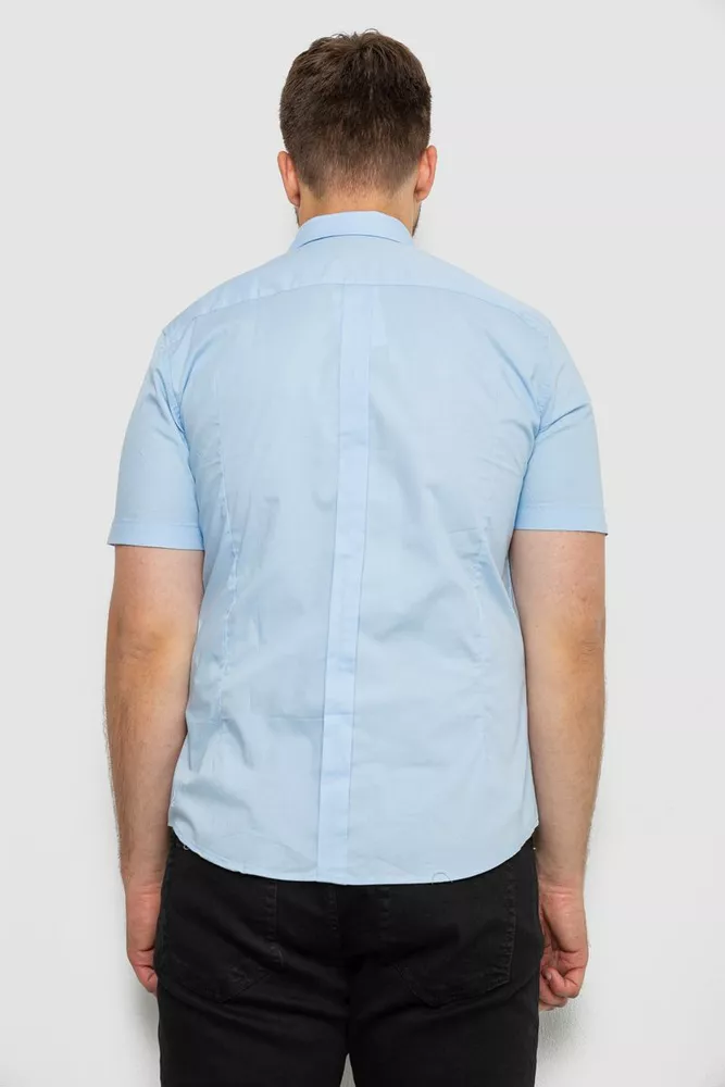 Купить Рубашка мужская однотонная, цвет голубой, 214R6917-1 - Фото №4