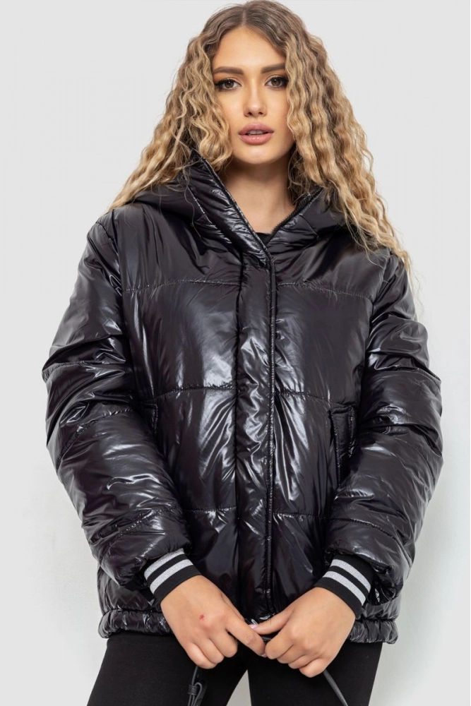 Купити Куртка жіноча демісезонна, колір чорний, 235R2001-1 - Фото №1
