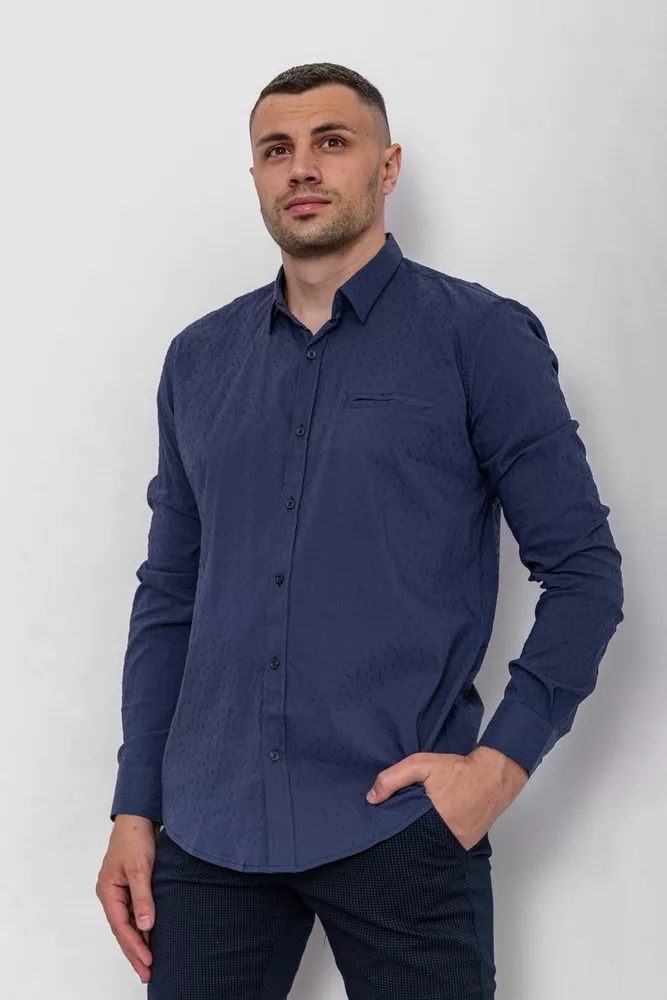 Купить Рубашка мужская классическая, цвет синий, 244R4686 оптом - Фото №1