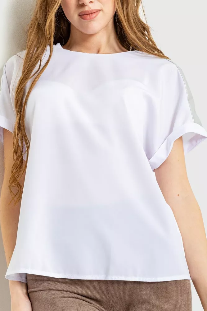 Купити Блуза повсякденна, колір білий, 230R101-2 - Фото №1