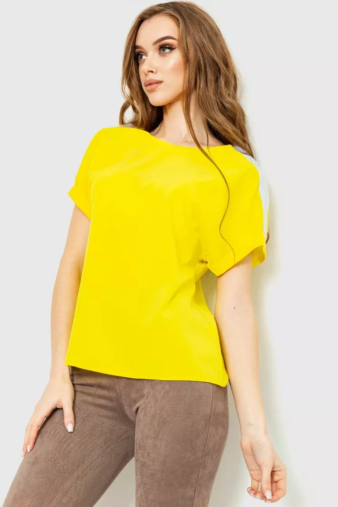 Купити Блуза повсякденна, колір жовтий, 230R101-2 - Фото №1