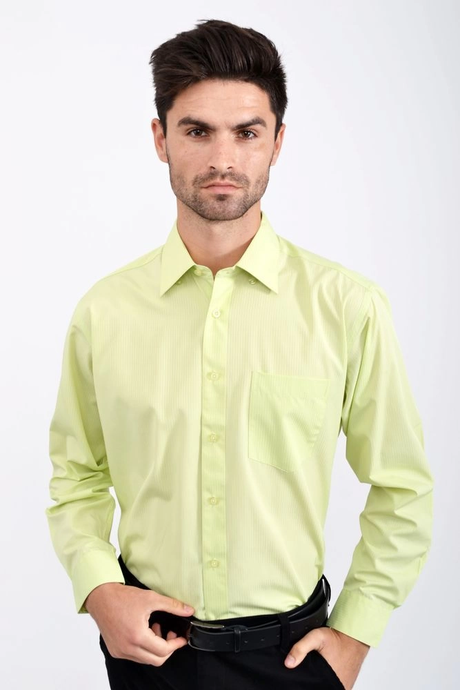 Купить Рубашка мужская салатовая классическая 818-71 - Фото №1