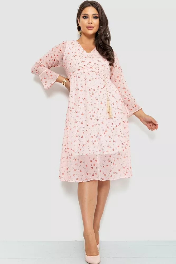 Купить Платье шифоновое, цвет розовый, 204R1876-1 - Фото №1