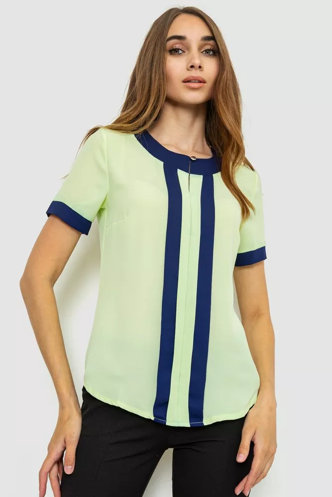 Купити Блуза ошатна, колір салатовий, 186RA103 оптом - Фото №1