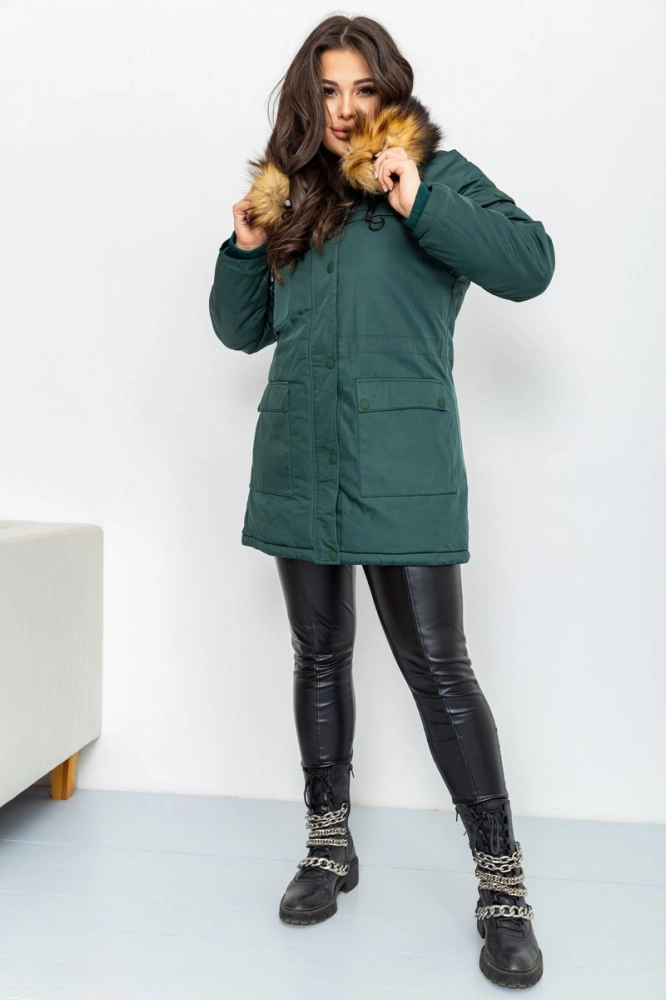 Купити Куртка жіноча, колір зелений, 224R19-02Q - Фото №1