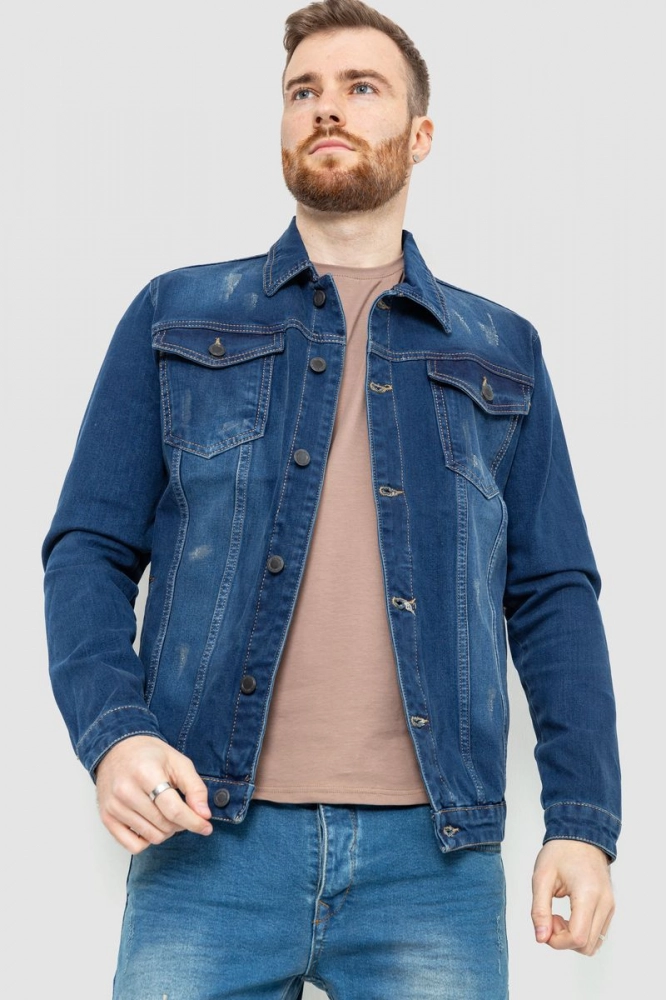 Купити Джинсова куртка чоловіча, колір синій, 157R0143-1 - Фото №1