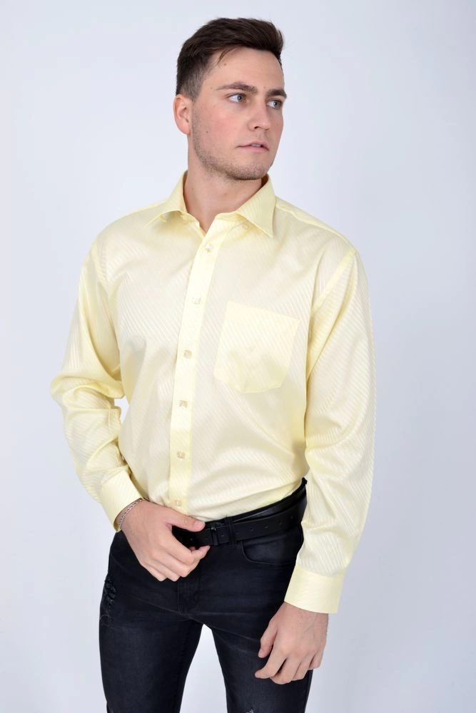 Купить Рубашка, цвет желтый, Zeg 818-97 - Фото №1