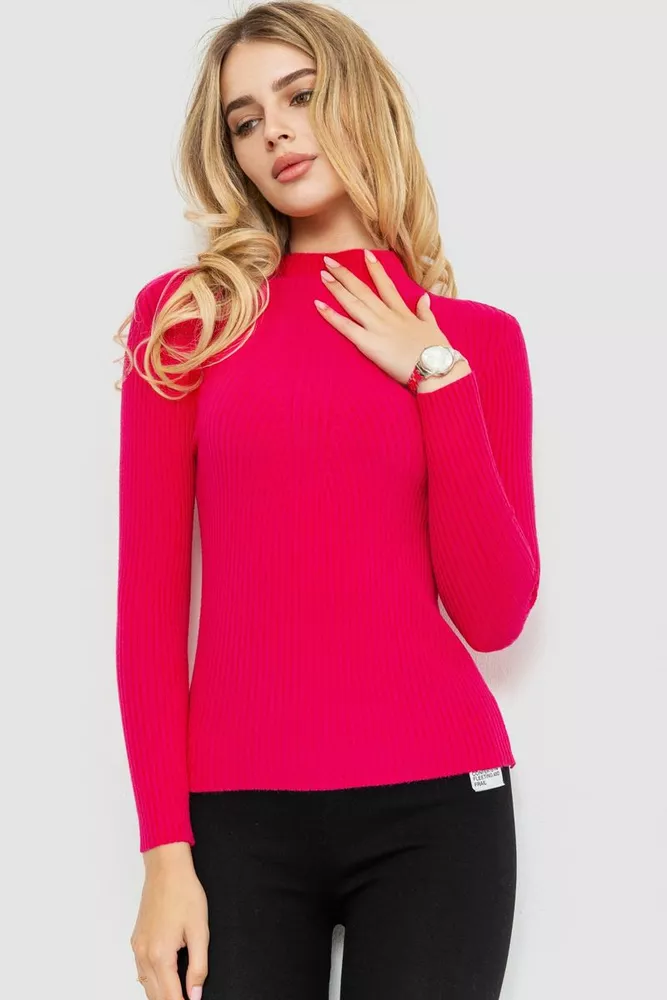 Купити Гольф жіночий однотонний, колір рожевий, 204R016 оптом - Фото №1