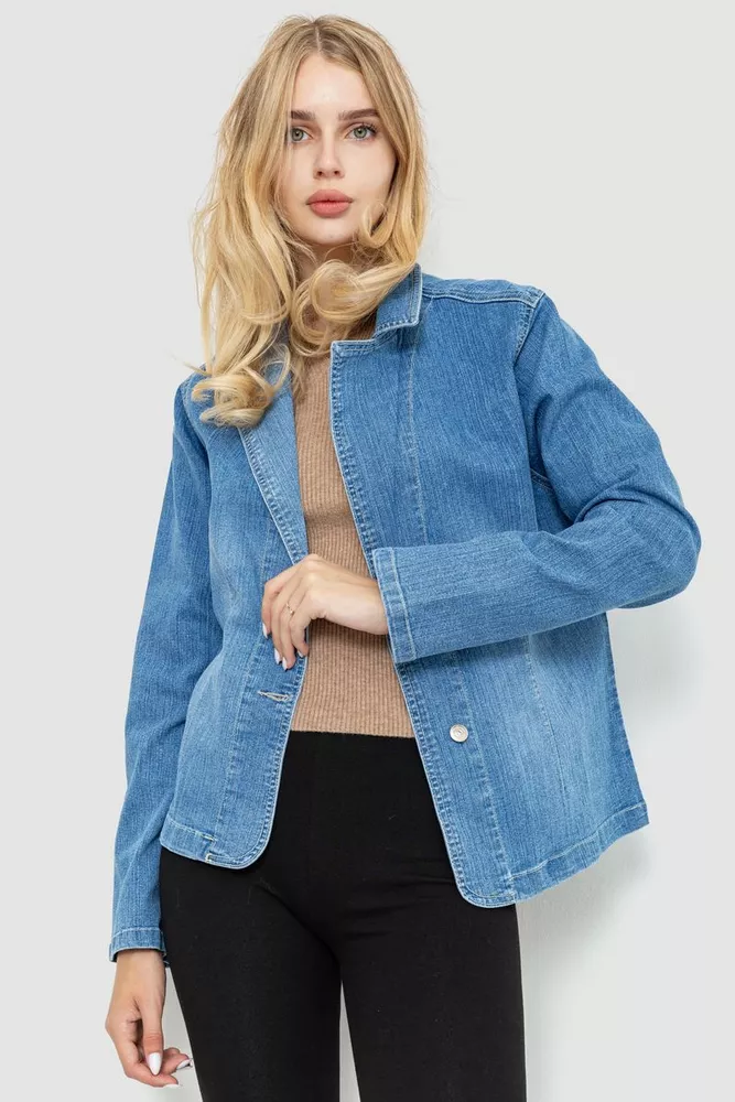 Купити Куртка жіноча джинсова  -уцінка, колір блакитний, 201R55-055-U-2 оптом - Фото №1