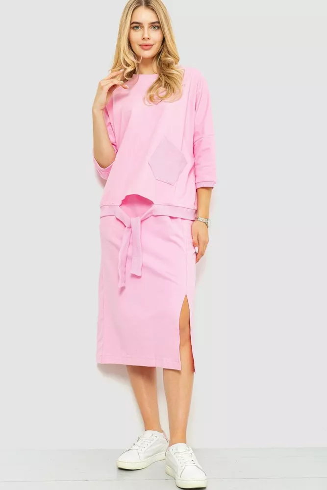 Купити Костюм жіночий повсякденний, колір світло-рожевий, 115R0518-1 - Фото №1