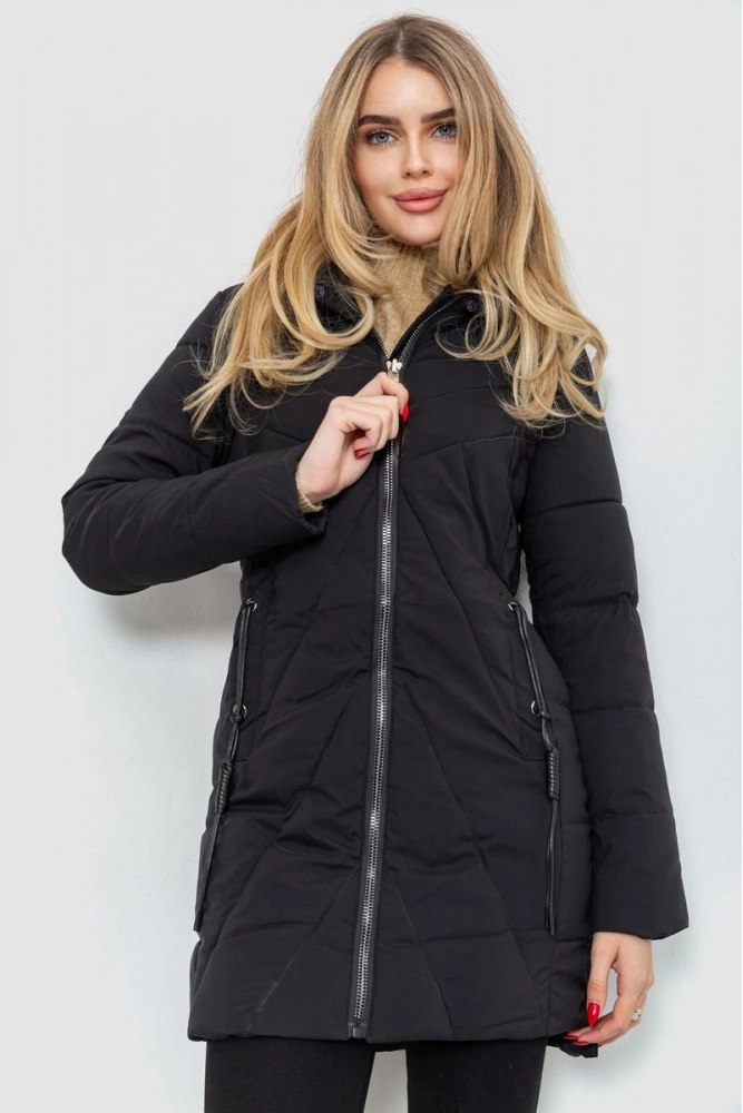 Купити Куртка жіноча демісезонна, колір чорний, 235R8005 оптом - Фото №1